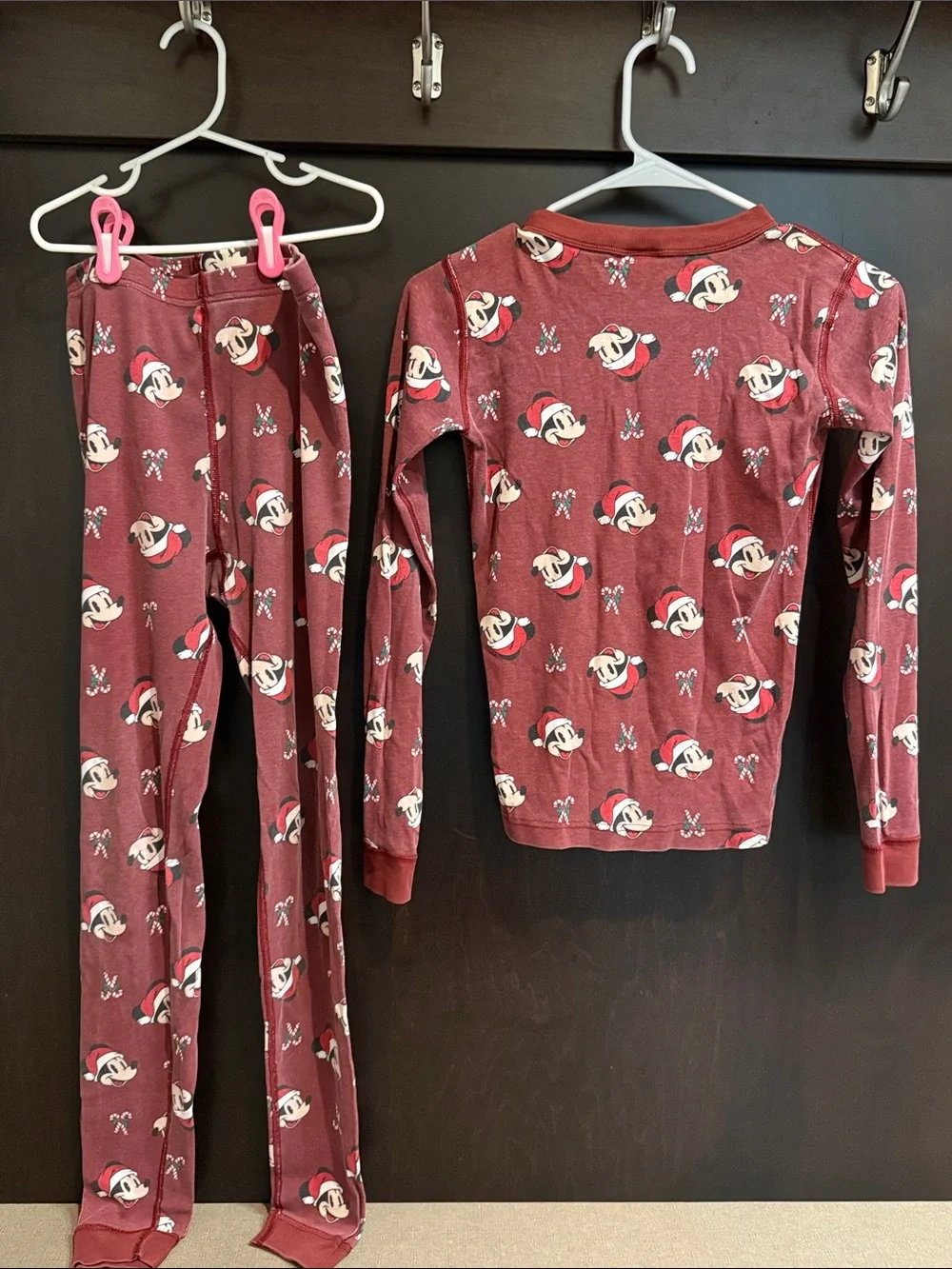 Hanna Andersson Burgundy Mickey Mouse Holiday Pajama Set